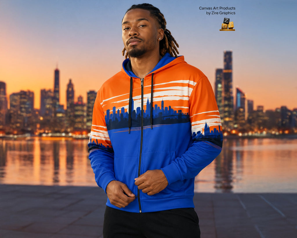 Empire Skyline Zip Hoodie — White